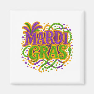 Mardi Gras karneval Fettisdagen Latch Hook Garn Kr Magnet