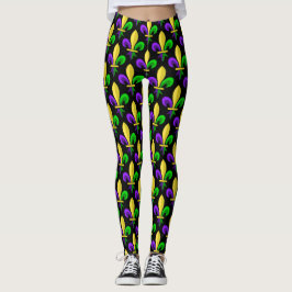 Mardi Gras Karneval Fleur De Lis Leggings