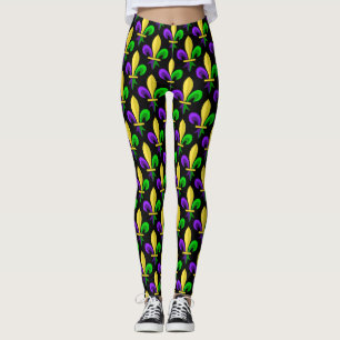 Mardi Gras Karneval Fleur De Lis Leggings
