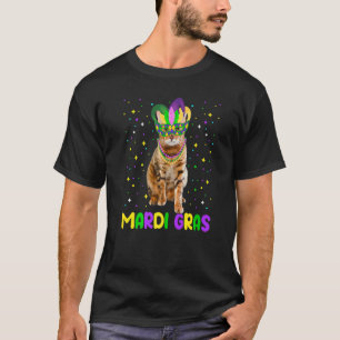 Mardi Gras-karnevaler Söt Bengalisk Katt Djur T Shirt
