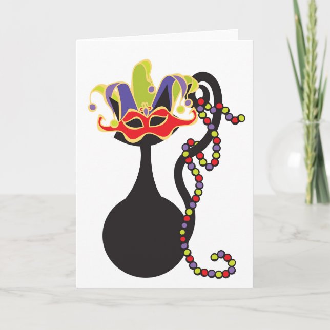 Mardi Gras Kattunge Card Kort (Framsida)