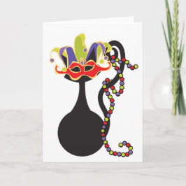 Mardi Gras Kattunge Card Kort