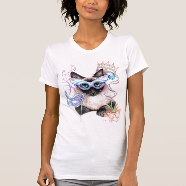Mardi Gras kattunge Tee Shirt (Framsida)