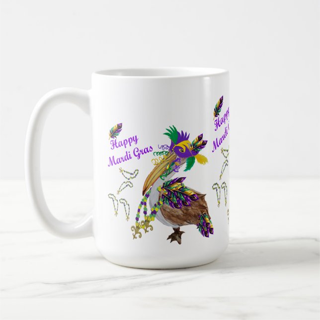 Mardi Gras keramikkopp för festliga tillfällen Kaffemugg (Vänster)