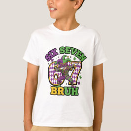 Mardi Gras Kids Dabbing Jester Six Seven Bruh T Shirt