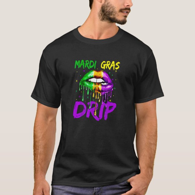 Mardi Gras Killen Mardi Gras Drip T Shirt (Framsida)