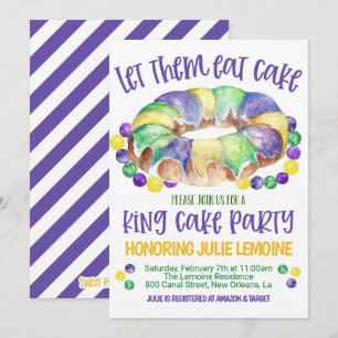 Mardi Gras King Cake Festlig Inbjudan