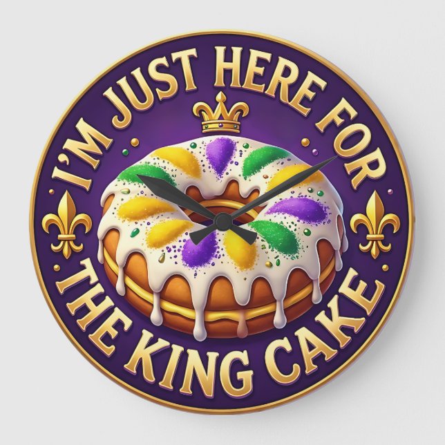 Mardi Gras King Cake Party Stor Klocka (Framsida)