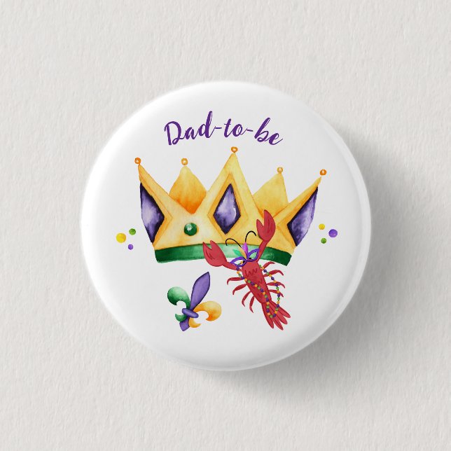 Mardi Gras King Crown Dad-to-be Knapp (Framsida)