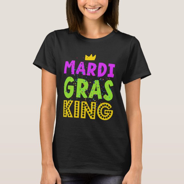 Mardi Gras King Crown Festive Parade Carnival T Shirt (Framsida)