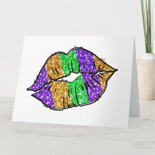 Mardi Gras Kiss-hälsningskort (tomt) Kort