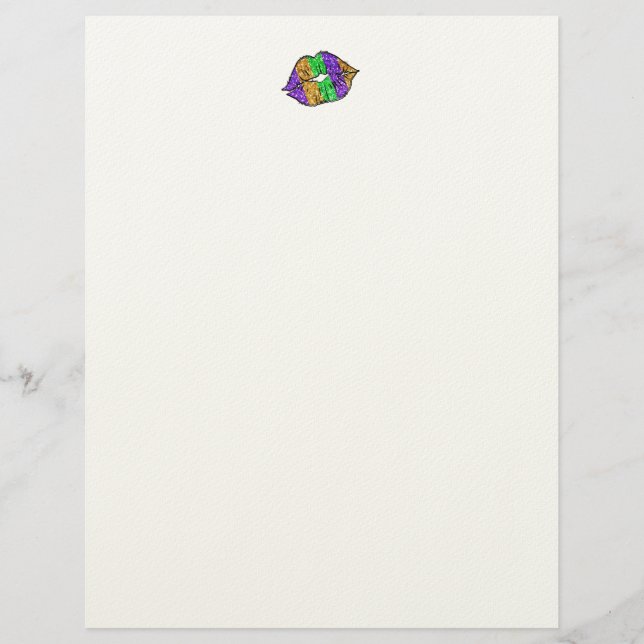 Mardi Gras Kiss Letterhead Brevhuvud (Framsida)