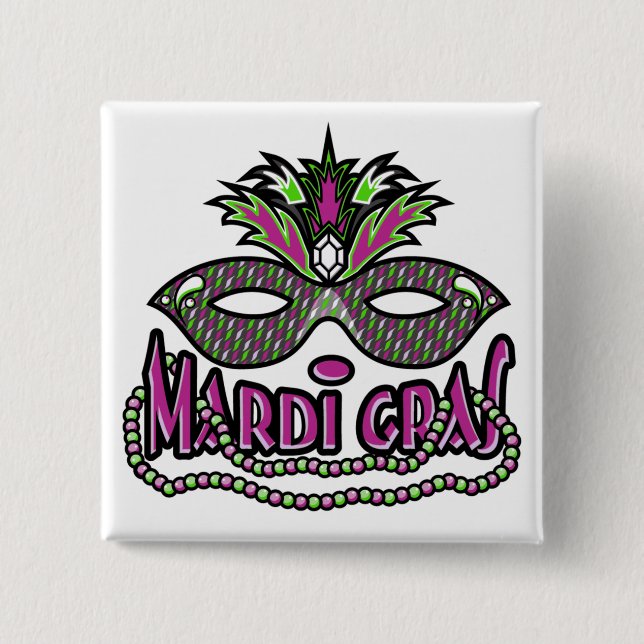 Mardi Gras knäppas Knapp (Framsida)