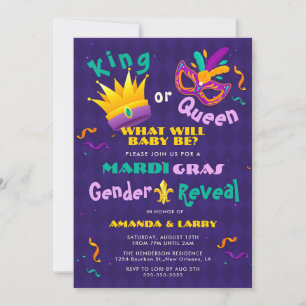Mardi Gras Könsbestämning Inbjudningar