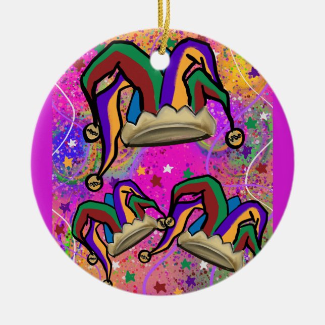 MARDI GRAS KONST   JULGRANSPRYDNAD KERAMIK (Framsidan)