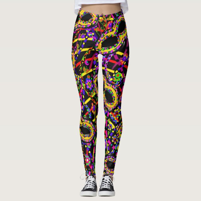 Mardi Gras-konst Leggings (Framsida)