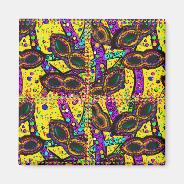 Mardi Gras-konst Magnet (Framsidan)