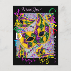 MARDI GRAS KONST VYKORT