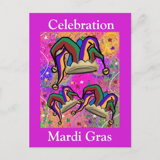MARDI GRAS KONST VYKORT (Framsida)