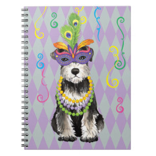 Mardi Gras kortkortSchnauzer Anteckningsbok