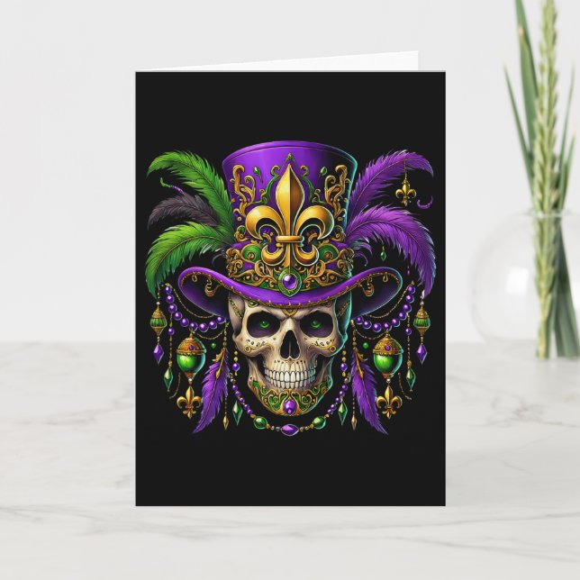 Mardi Gras-kostym Socker Skalle Karneval Halloween Kort (Framsida)