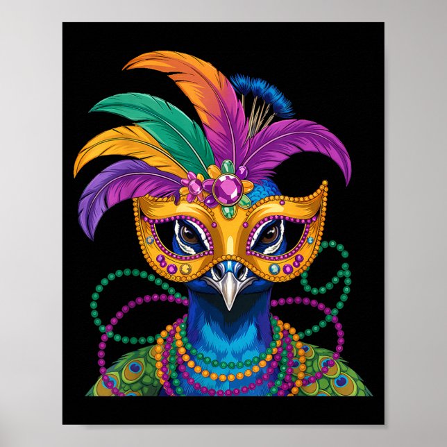 Mardi Gras-kostymkarneval New Orleans  Poster (Framsidan)