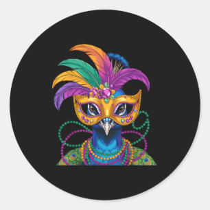 Mardi Gras-kostymkarneval New Orleans Runt Klistermärke