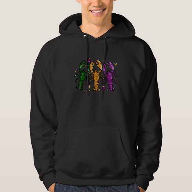 Mardi Gras kräfta narr hattpärlor New Orleans Hoodie (Framsida)