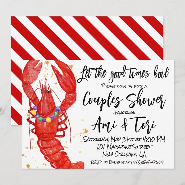 Mardi Gras-kräftinbjudan Inbjudningar (Fram/baksida)