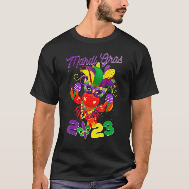 Mardi Gras Kräftor 2023 Parad Carnival Fleur D T Shirt (Framsida)