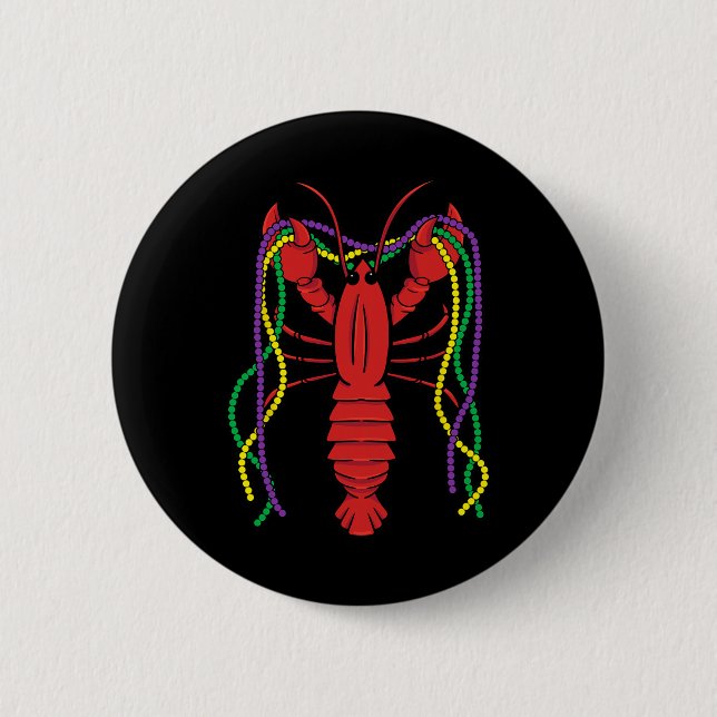 Mardi Gras Kräftor Costume Carnival Crayfish Cele Knapp (Framsida)