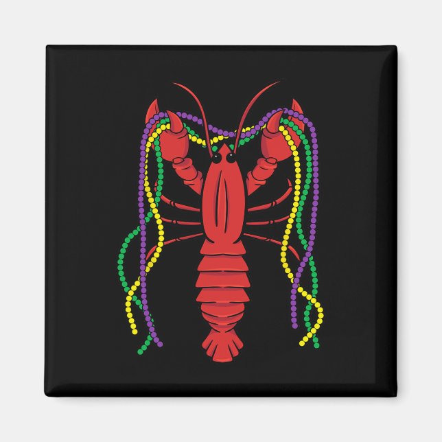 Mardi Gras Kräftor Costume Carnival Crayfish Cele Magnet (Framsidan)
