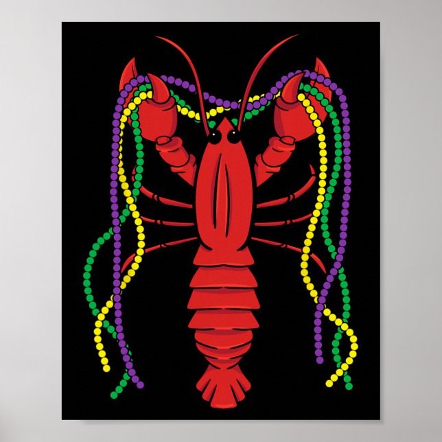 Mardi Gras Kräftor Costume Carnival Crayfish Cele Poster (Framsidan)