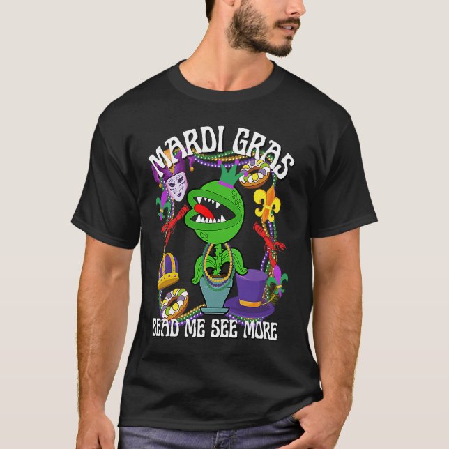 Mardi Gras Kräftor Crawdad Matar mig Pärlor Jester T Shirt (Framsida)