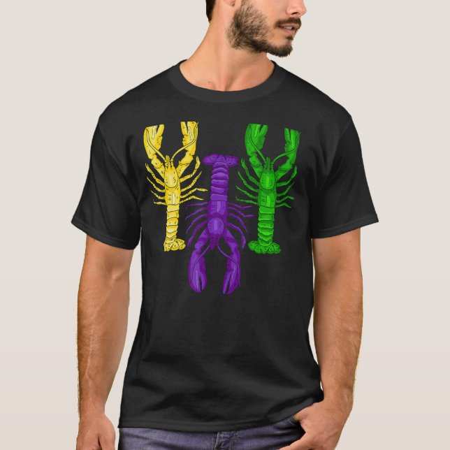 Mardi Gras Kräftor Jester Hat Bead Tee New Orlean (Framsida)