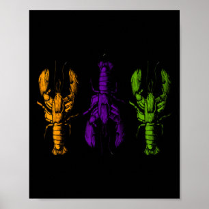 Mardi Gras Kräftor Lycklig Mardi Gras 2025 Matchin Poster