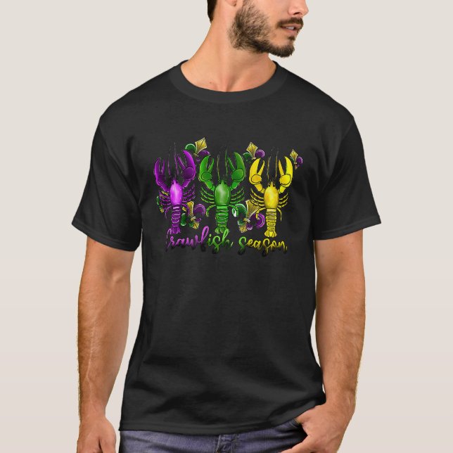 Mardi Gras Kräftor Season Tjock tisdag New Orleans T Shirt (Framsida)