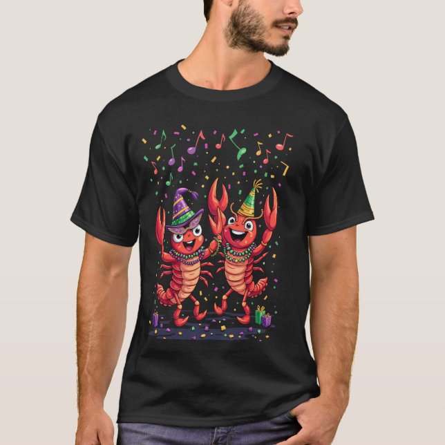 Mardi Gras kräftor T Shirt (Framsida)
