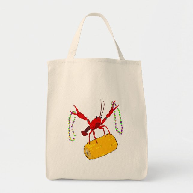 Mardi Gras Kräftor Tote Bag Tygkasse (Framsidan)