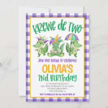 Mardi Gras Krewe Andra födelsedagsinbjudan