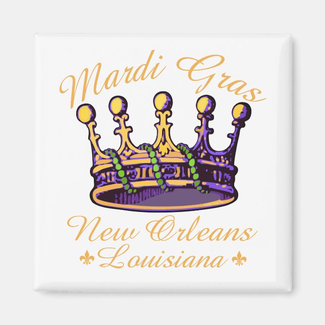 Mardi Gras Krona Magnet (Framsidan)
