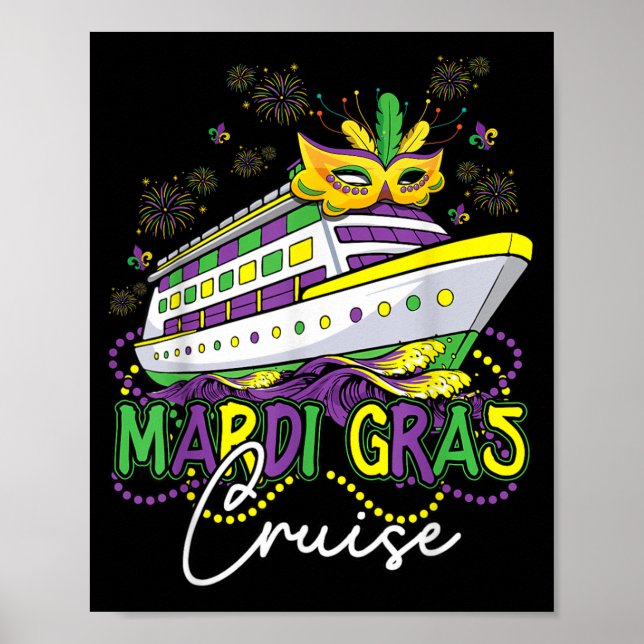 Mardi Gras-kryssningsbåtar skickar pärlor Mardi-fe Poster (Framsidan)