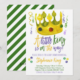 Mardi Gras Kung Baby Shower-inbjudan Inbjudningar