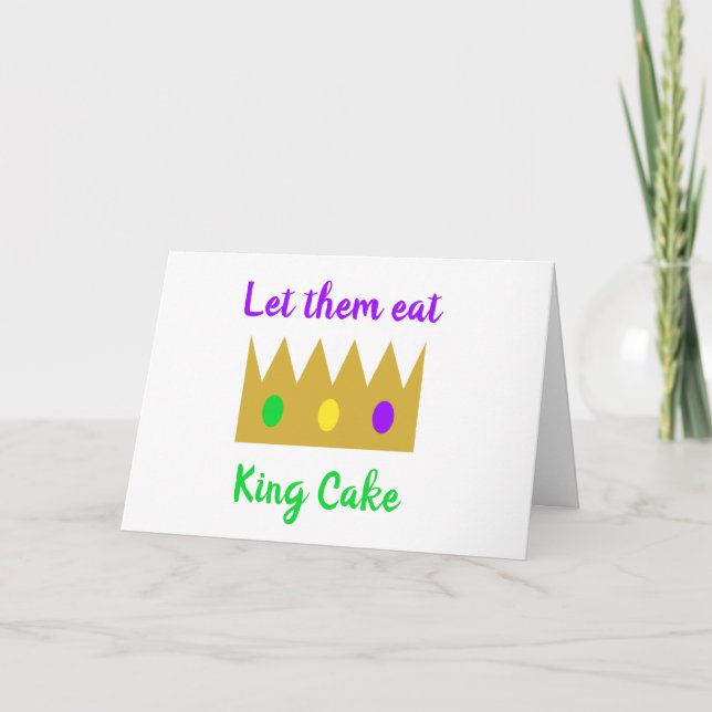 Mardi Gras Kung Cake Krona Laissez Les Bons Temps Kort (Framsida)