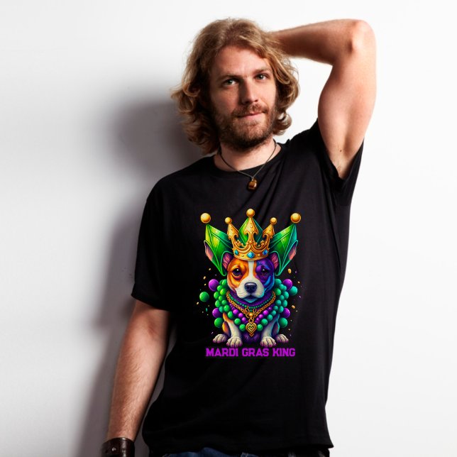 Mardi Gras Kung Hund T Shirt (Skapare uppladdad)
