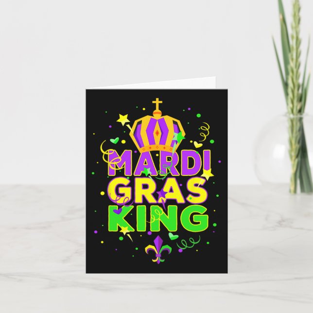 Mardi Gras Kung Manar Carnival Costume Gift Mardi  Kort (Framsida)