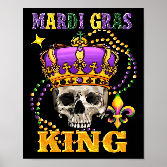 Mardi Gras Kung Manar Carnival Costume Gift Mardi  Poster (Framsidan)