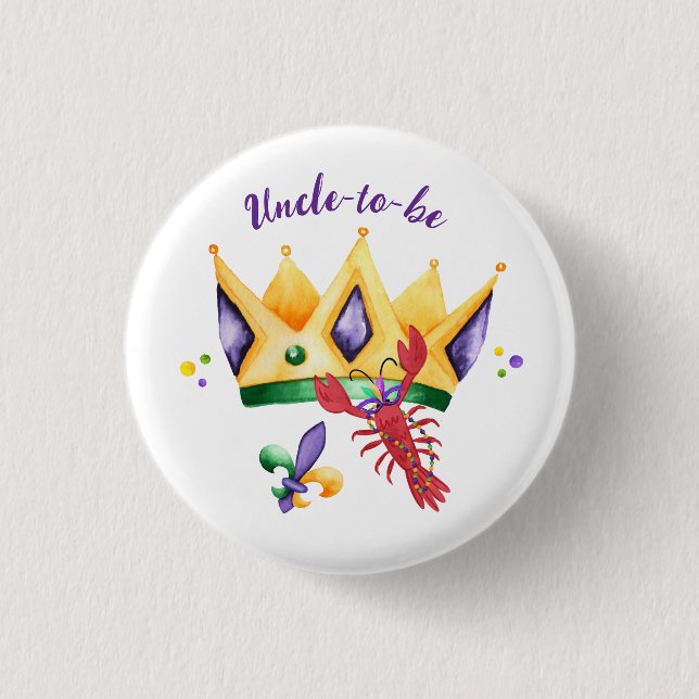 Mardi Gras Kungakrona Blivande farbror Knapp (Framsida)