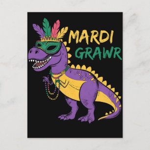 Mardi gras, kvinnor mardi gras, kräfttröja mardi helg vykort