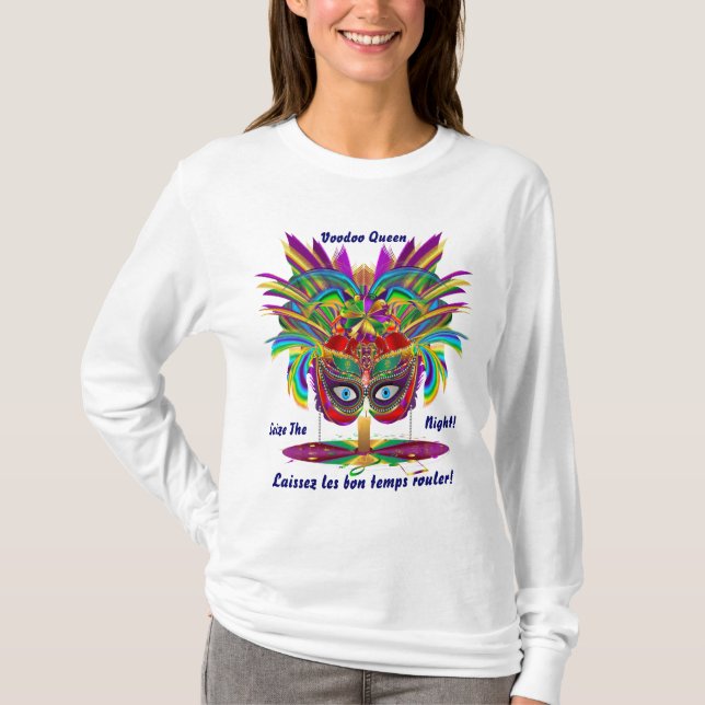 Mardi Gras kvinnor tänder all stilar beskådar T-shirt (Framsida)
